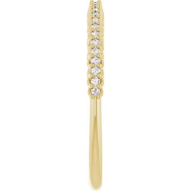 10K Gold Round Lab-Grown Diamond Woven-Design Anniversary Band – 1/8–1/3 CTW - Yellow Gold - view 4