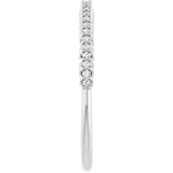 10K Gold Round Natural Diamond Woven-Design Anniversary Band – 1/8–1/3 CTW - White Gold - view 4