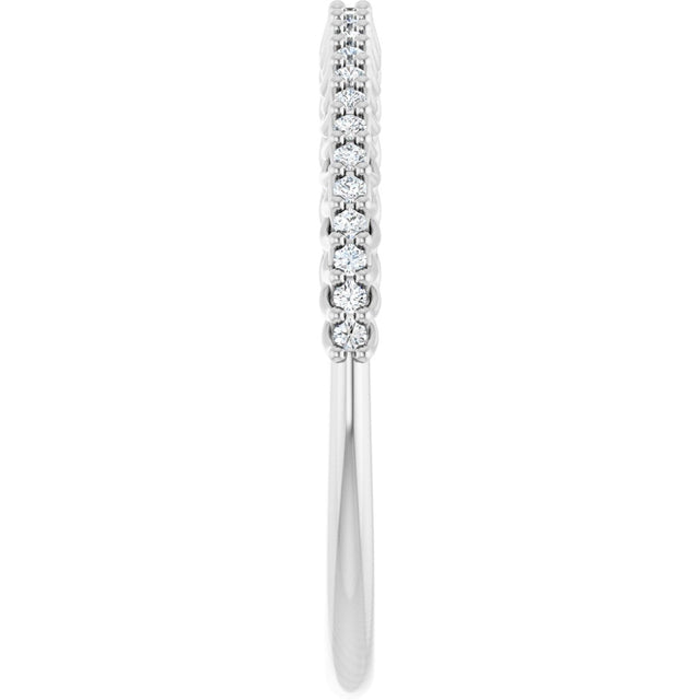 10K Gold Round Natural Diamond Woven-Design Anniversary Band – 1/8–1/3 CTW - White Gold - view 4