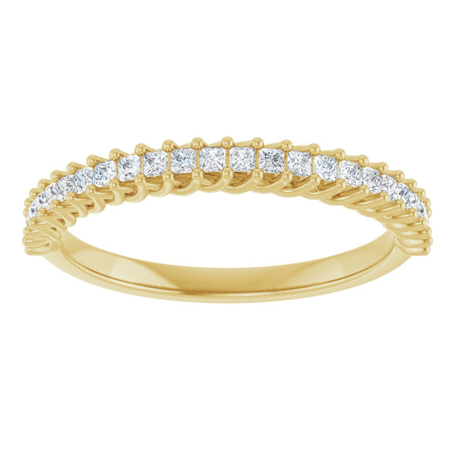 10K Gold Square Natural Diamond Woven-Design Anniversary Band – 1/3–1 1/3 CTW - Yellow Gold - view 3