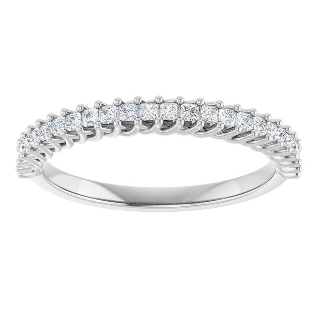 10K Gold Square Natural Diamond Woven-Design Anniversary Band – 1/3–1 1/3 CTW - White Gold - view 3