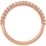 10K Gold Square Lab-Grown Diamond Woven-Design Anniversary Band – 1/3–1 1/4 CTW - Rose Gold - view 2