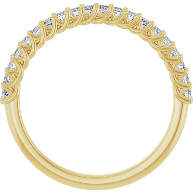 10K Gold Square Lab-Grown Diamond Woven-Design Anniversary Band – 1/3–1 1/4 CTW - Yellow Gold - view 2
