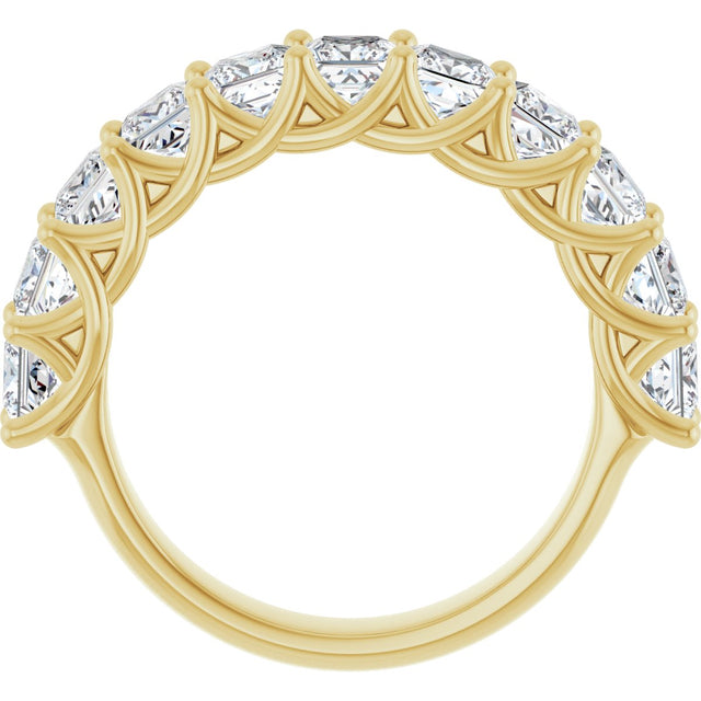 10K Gold Square Natural Diamond Woven-Design Anniversary Band – 1 3/4–3 9/10 CTW - Yellow Gold - view 2