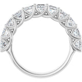 10K Gold Square Lab-Grown Diamond Woven-Design Anniversary Band – 1 3/8–4 CTW - White Gold - view 2