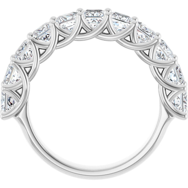 10K Gold Square Lab-Grown Diamond Woven-Design Anniversary Band – 1 3/8–4 CTW - White Gold - view 2