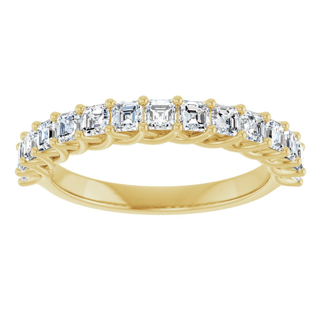 14K Gold Asscher Natural Diamond Woven-Design Anniversary Band – 3/4–1 1/8 CTW - Yellow Gold - view 3