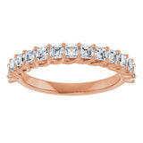 14K Gold Asscher Natural Diamond Woven-Design Anniversary Band – 3/4–1 1/8 CTW - Rose Gold - view 3