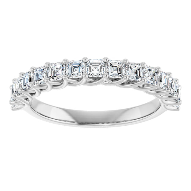 Platinum Asscher Natural Diamond Woven-Design Anniversary Band – 3/4–1 1/8 CTW - view 3