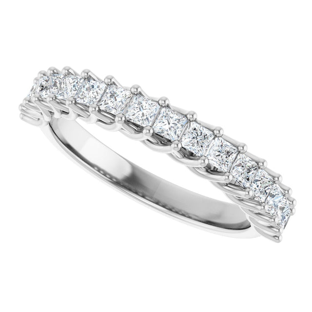 10K Gold Square Lab-Grown Diamond Woven-Design Anniversary Band – 1/3–1 1/4 CTW - White Gold - view 5