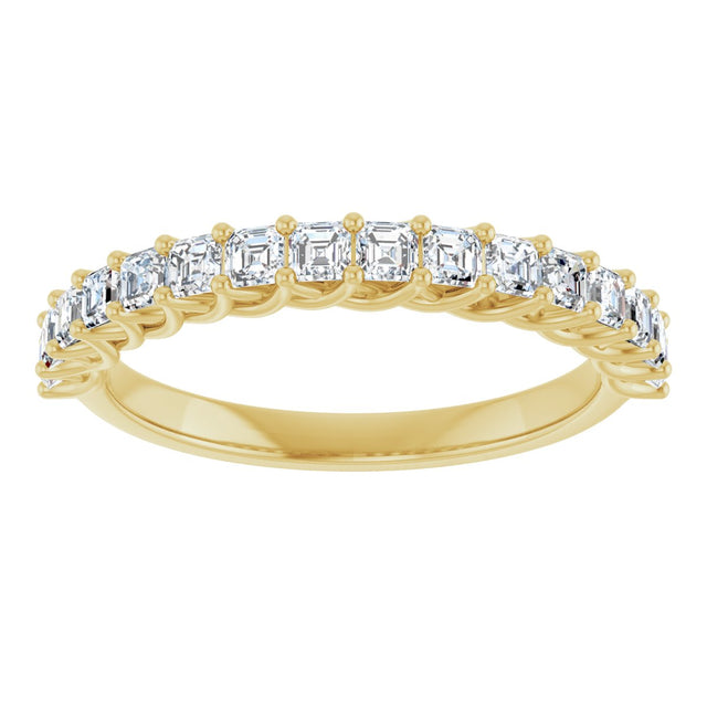 14K Gold Asscher Natural Diamond Woven-Design Anniversary Band – 3/4–1 1/8 CTW - Yellow Gold - view 3