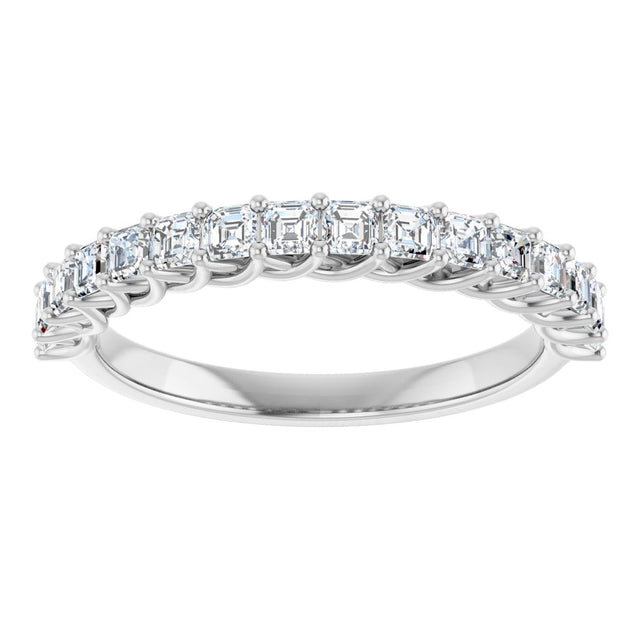 Platinum Asscher Natural Diamond Woven-Design Anniversary Band – 3/4–1 1/8 CTW - view 3