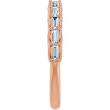 10K Gold Straight Baguette Lab-Grown Diamond Woven-Design Anniversary Band – 1/3–5/8 CTW - Rose Gold - view 4