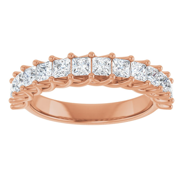 10K Gold Square Lab-Grown Diamond Woven-Design Anniversary Band – 1/3–1 1/4 CTW - Rose Gold - view 3