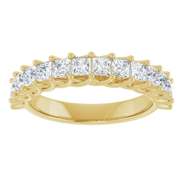 10K Gold Square Lab-Grown Diamond Woven-Design Anniversary Band – 1/3–1 1/4 CTW - Yellow Gold - view 3