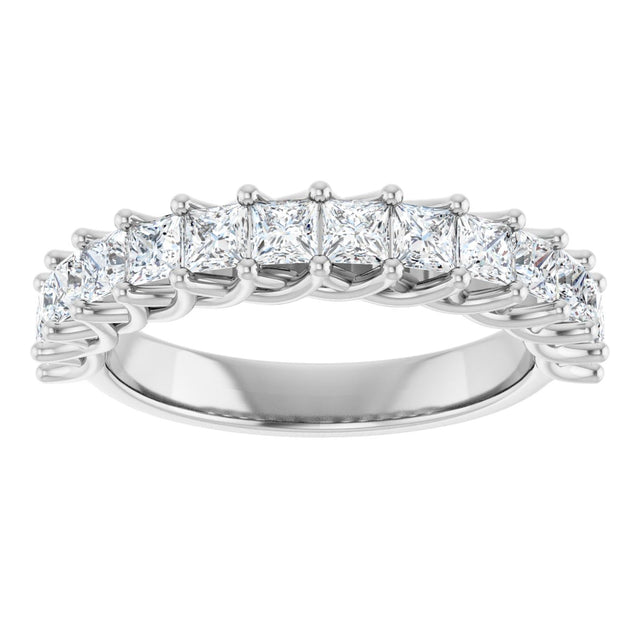 10K Gold Square Natural Diamond Woven-Design Anniversary Band – 1/3–1 1/3 CTW - White Gold - view 3