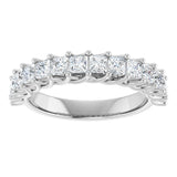 10K Gold Square Lab-Grown Diamond Woven-Design Anniversary Band – 1/3–1 1/4 CTW - White Gold - view 3