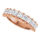 10K Gold Square Lab-Grown Diamond Woven-Design Anniversary Band – 1 3/8–4 CTW - Rose Gold - view 5