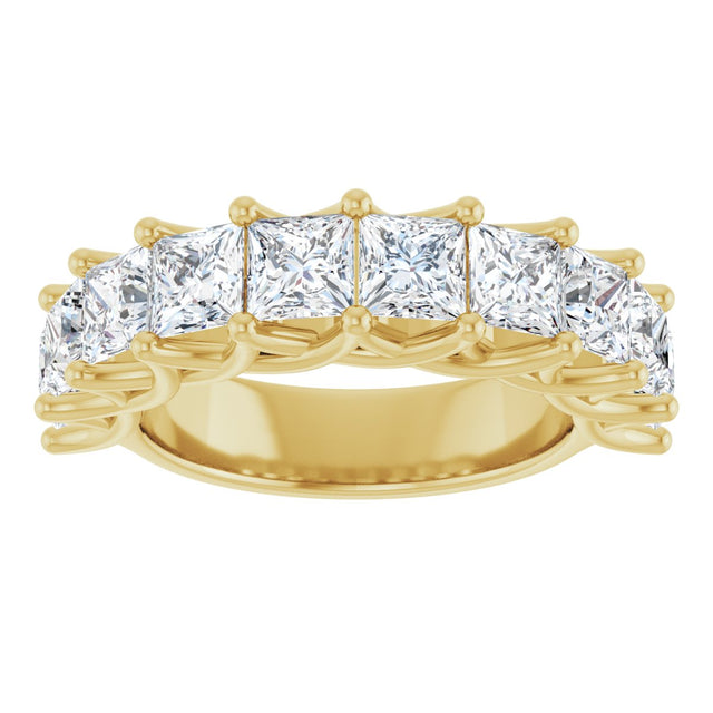 10K Gold Square Lab-Grown Diamond Woven-Design Anniversary Band – 1 3/8–4 CTW - Yellow Gold - view 3