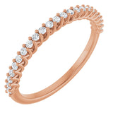 10K Gold Round Natural Diamond Woven-Design Anniversary Band – 1/8–1/3 CTW - Rose Gold