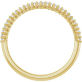 10K Gold Round Natural Diamond Woven-Design Anniversary Band – 1/8–1/3 CTW - Yellow Gold - view 2