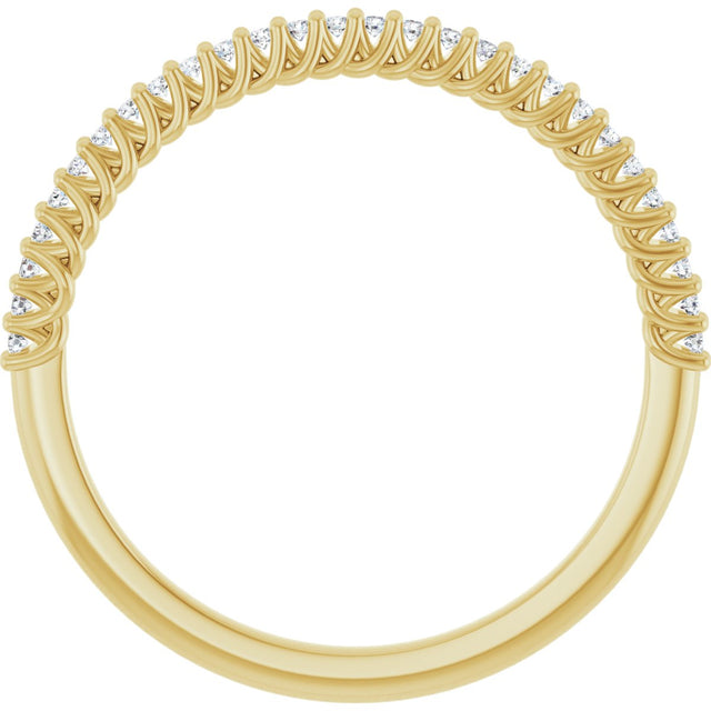 10K Gold Round Lab-Grown Diamond Woven-Design Anniversary Band – 1/8–1/3 CTW - Yellow Gold - view 2