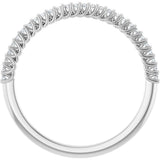 10K Gold Round Natural Diamond Woven-Design Anniversary Band – 1/8–1/3 CTW - White Gold - view 2