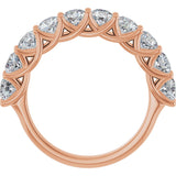 10K Gold Round Natural Diamond Woven-Design Anniversary Band – 1 5/8–2 3/4 CTW - Rose Gold - view 2