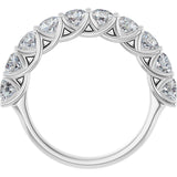 10K Gold Round Lab-Grown Diamond Woven-Design Anniversary Band – 1 1/2–3 CTW - White Gold - view 2