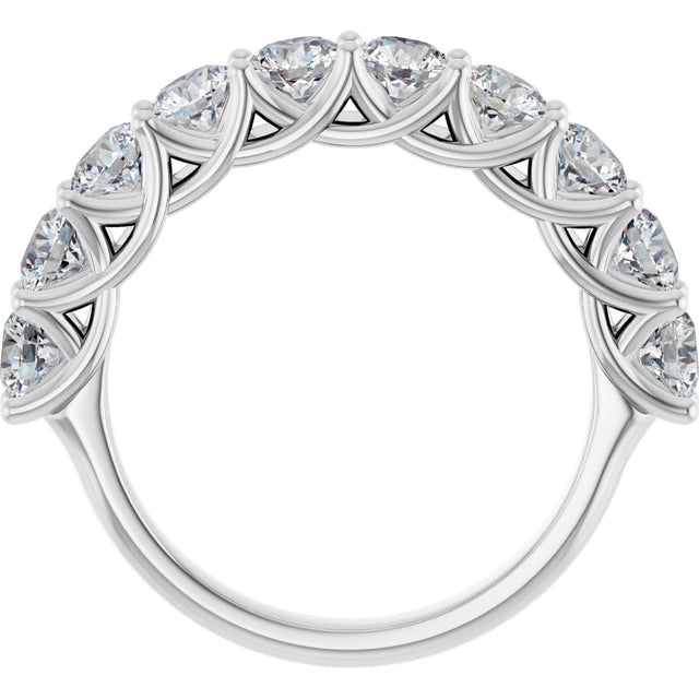 10K Gold Round Lab-Grown Diamond Woven-Design Anniversary Band – 1 1/2–3 CTW - White Gold - view 2
