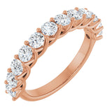 14K Gold Round Lab-Grown Diamond Woven-Design Anniversary Band – 1/2–1 CTW - Rose Gold