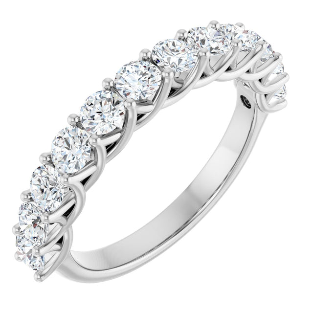 10K Gold Round Lab-Grown Diamond Woven-Design Anniversary Band – 1/2–1 1/3 CTW - White Gold