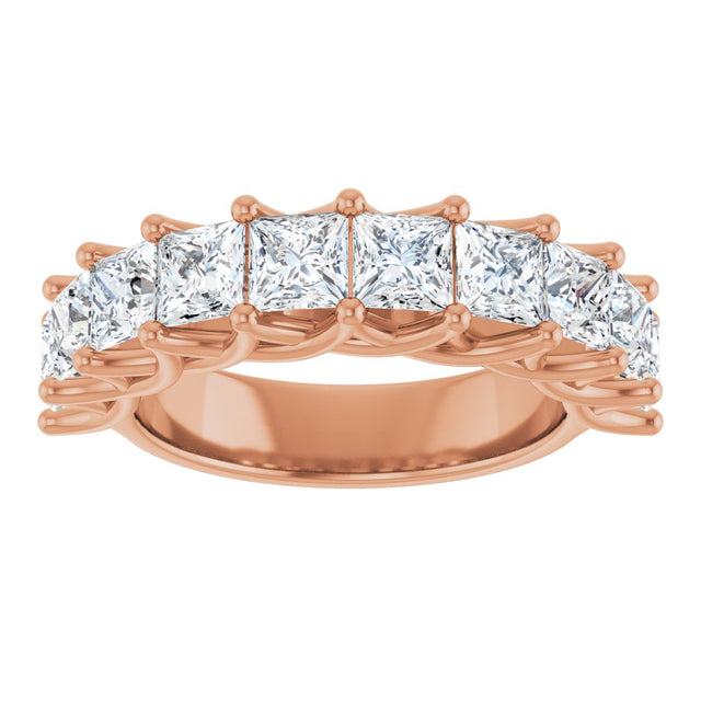10K Gold Square Lab-Grown Diamond Woven-Design Anniversary Band – 1 3/8–4 CTW - Rose Gold - view 3