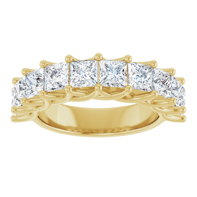 10K Gold Square Lab-Grown Diamond Woven-Design Anniversary Band – 1 3/8–4 CTW - Yellow Gold - view 3