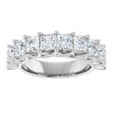 10K Gold Square Lab-Grown Diamond Woven-Design Anniversary Band – 1 3/8–4 CTW - White Gold - view 3