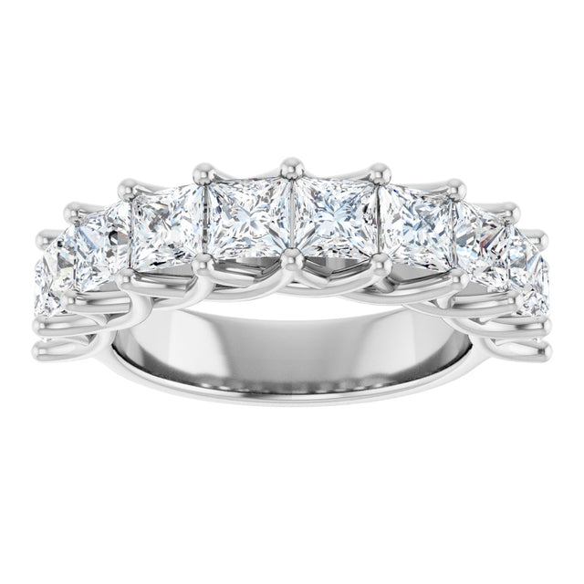 10K Gold Square Lab-Grown Diamond Woven-Design Anniversary Band – 1 3/8–4 CTW - White Gold - view 3