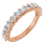 14K Gold Asscher Natural Diamond Woven-Design Anniversary Band – 3/4–1 1/8 CTW - Rose Gold