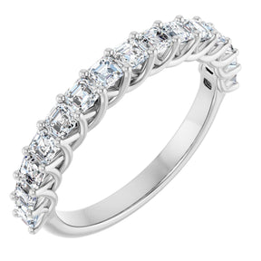 Platinum Asscher Natural Diamond Woven-Design Anniversary Band – 3/4–1 1/8 CTW