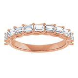 10K Gold Straight Baguette Natural Diamond Woven-Design Anniversary Band – 1/3–7/8 CTW - Rose Gold - view 3