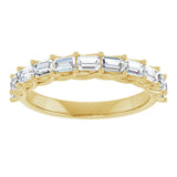 10K Gold Straight Baguette Natural Diamond Woven-Design Anniversary Band – 1/3–7/8 CTW - Yellow Gold - view 3