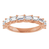 10K Gold Straight Baguette Natural Diamond Woven-Design Anniversary Band – 1/3–7/8 CTW - Rose Gold - view 3
