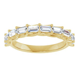 10K Gold Straight Baguette Lab-Grown Diamond Woven-Design Anniversary Band – 9/10 CTW - Yellow Gold - view 3
