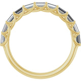 10K Gold Straight Baguette Lab-Grown Diamond Woven-Design Anniversary Band – 1/3–5/8 CTW - Yellow Gold - view 2