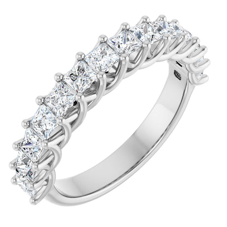 10K Gold Square Natural Diamond Woven-Design Anniversary Band – 1/3–1 1/3 CTW - White Gold