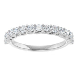 10K Gold Round Natural Diamond Woven-Design Anniversary Band – 3/8–1 1/3 CTW - White Gold - view 3