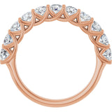 10K Gold Round Natural Diamond Woven-Design Anniversary Band – 3/8–1 1/3 CTW - Rose Gold - view 2