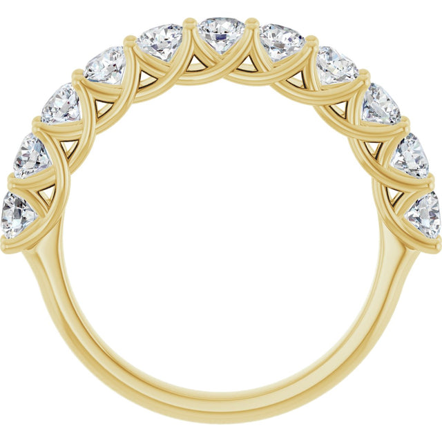 10K Gold Round Lab-Grown Diamond Woven-Design Anniversary Band – 1/2–1 1/3 CTW - Yellow Gold - view 2
