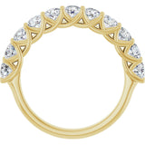 10K Gold Round Natural Diamond Woven-Design Anniversary Band – 3/8–1 1/3 CTW - Yellow Gold - view 2