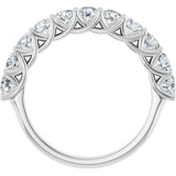 10K Gold Round Natural Diamond Woven-Design Anniversary Band – 3/8–1 1/3 CTW - White Gold - view 2