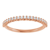 10K Gold Round Natural Diamond Woven-Design Anniversary Band – 1/8–1/3 CTW - Rose Gold - view 3